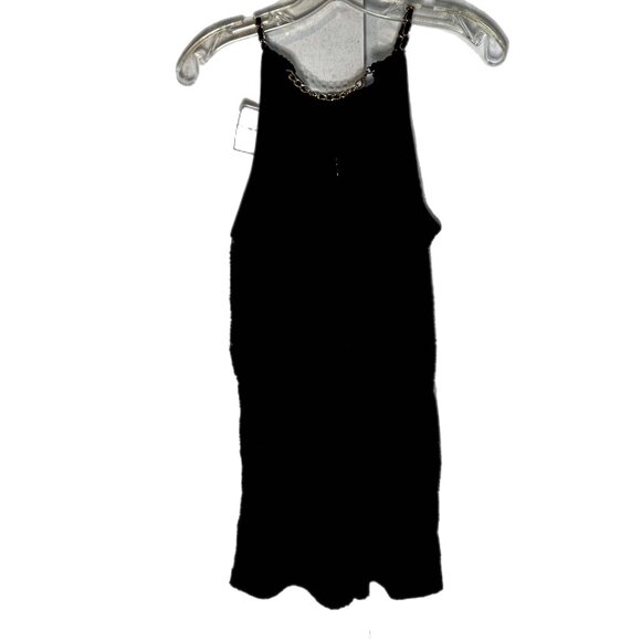 Bisou Bisou Crochet Romper Black Size XS Back zip closure with adjustable chain - Picture 6 of 7